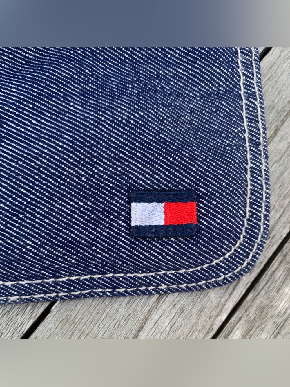 Tommy Hilfiger 1990s Denim Messenger Bag